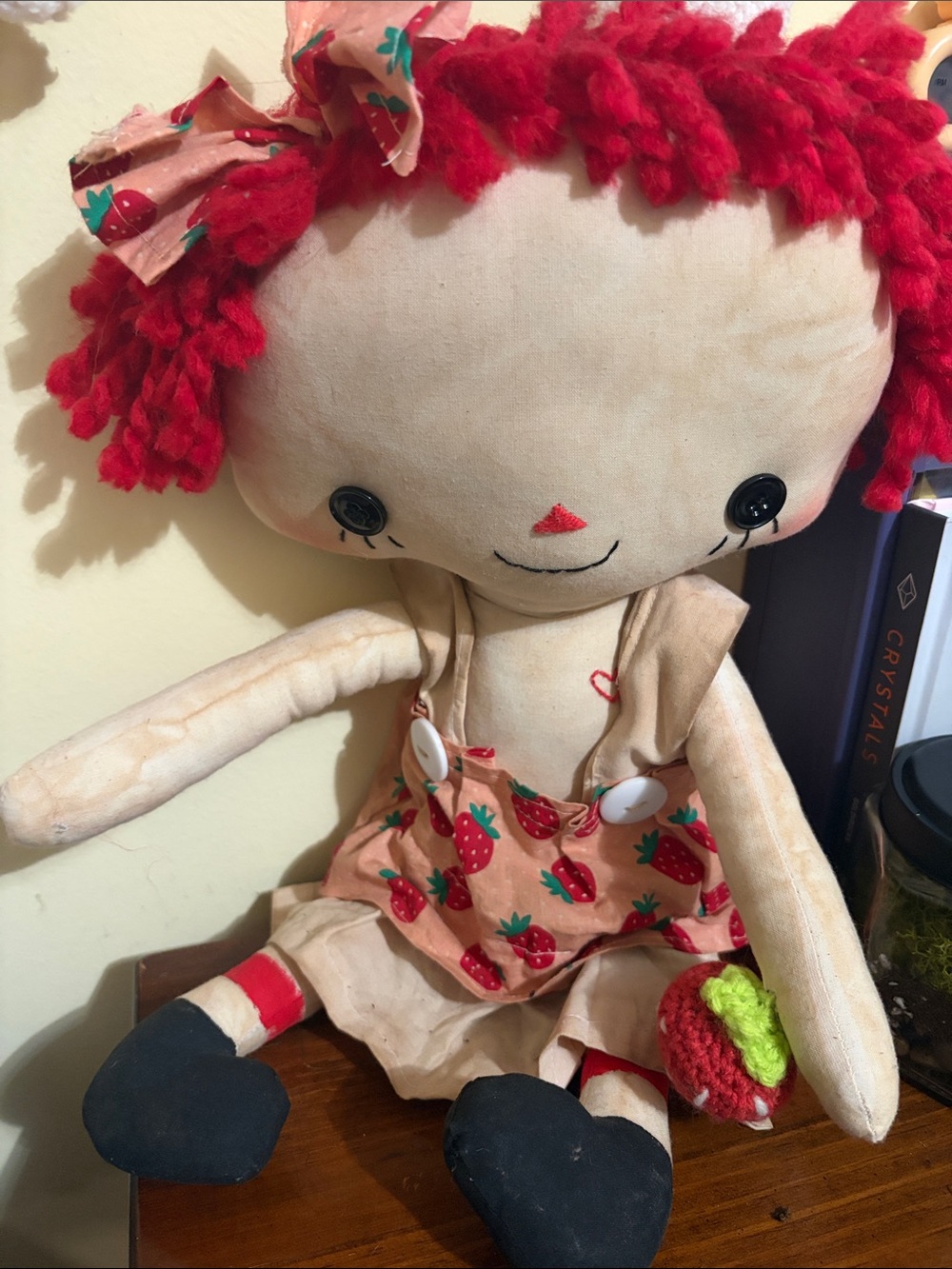 Handmade Red-Haired Strawberry raggedy Ann Doll Plush Plushie - Kids Toy
